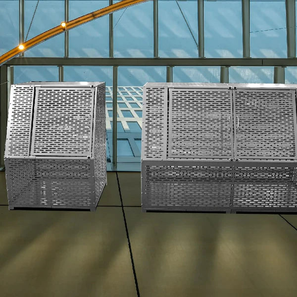 Steel garbage station IZAKI (capacity approx. 855ℓ, approx. 19 45L garbage bags)