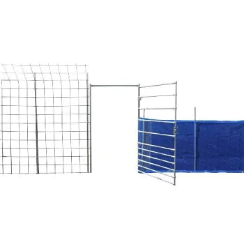 Prefabricated steel pipe door set for protective fences and nets