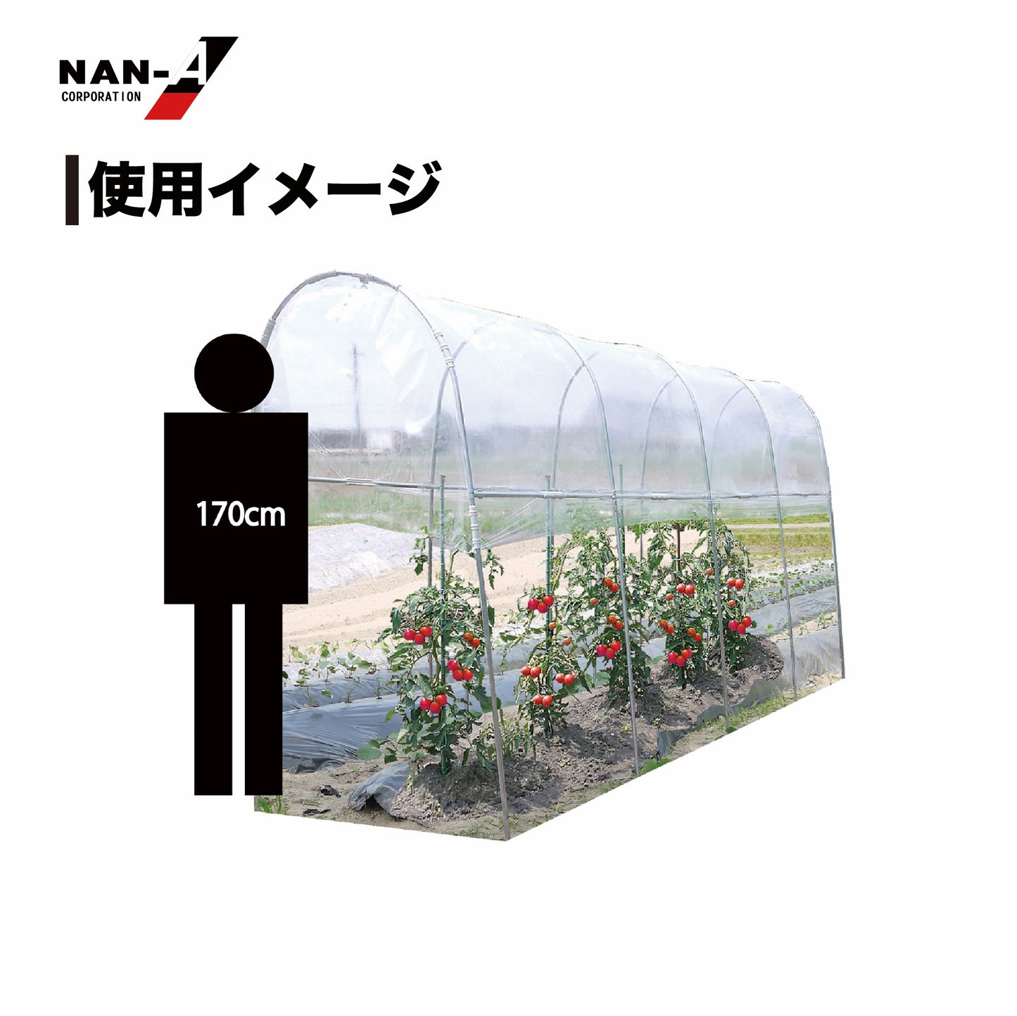 4984665309639 雨よけハウス 1畝用 AM1235型(W:1200 × D:3560 × T:2190mm)