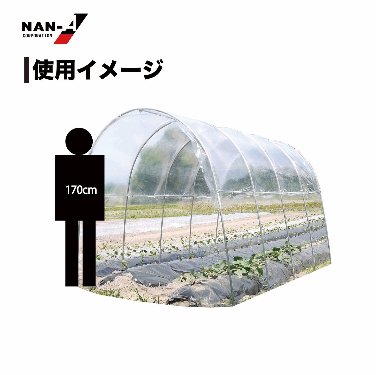 4984665309653 雨よけハウス 2畝用 AM2235型(W:2200 × D:3560 × T:2190mm)