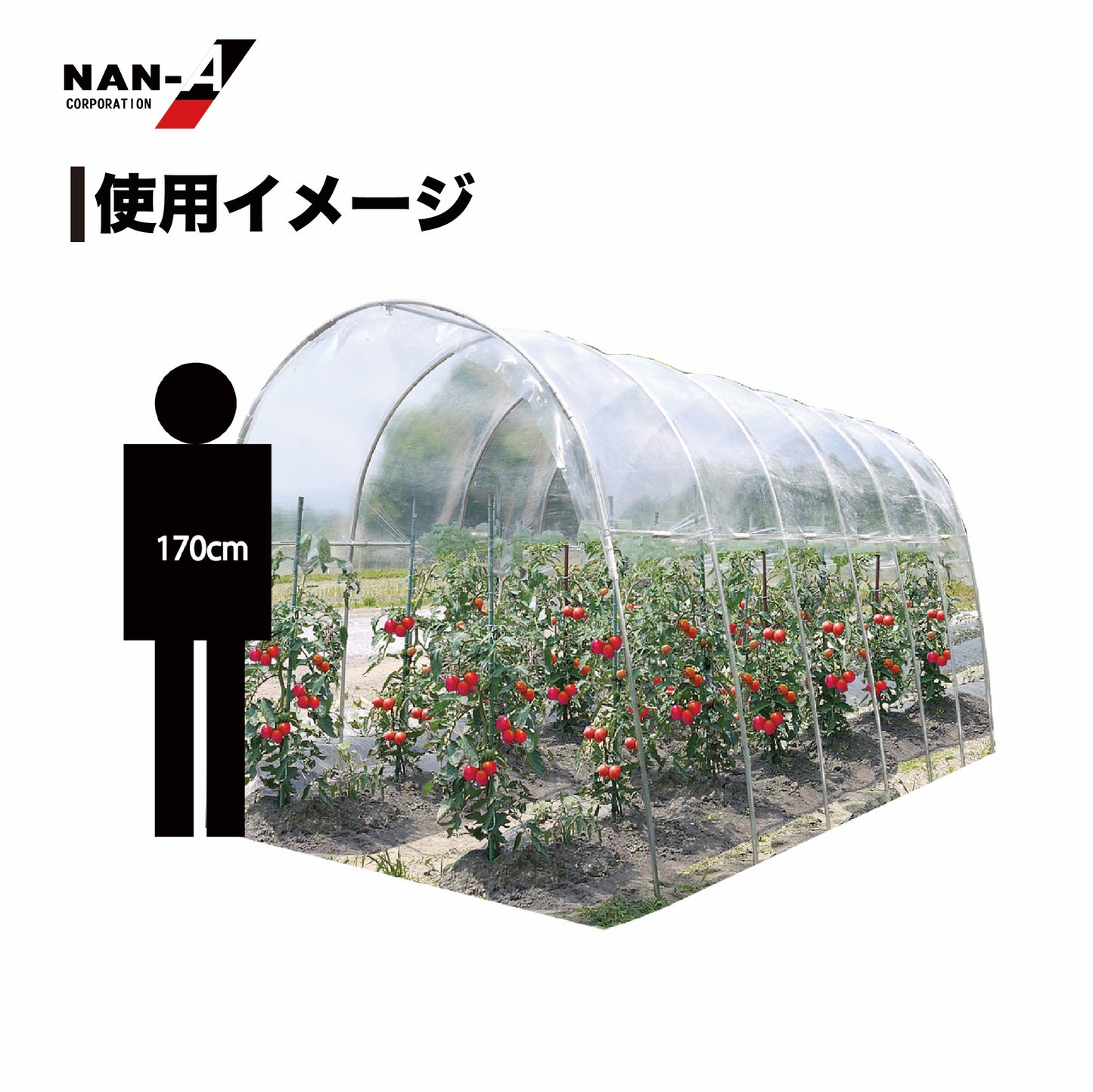 4984665309660 雨よけハウス 2畝用 AM2253型(W:2200 × D:5300 × T:2190mm)