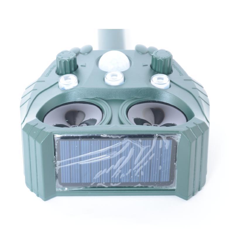 ultrasonic animal repellent solar powered with flashlight