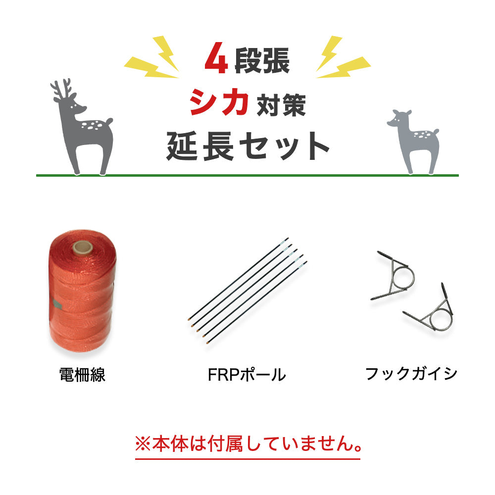 Electric Wire Set (Strut, Insulator, Electric Wire, Gate Clip) 100m x 2 Tier Set Nishiden