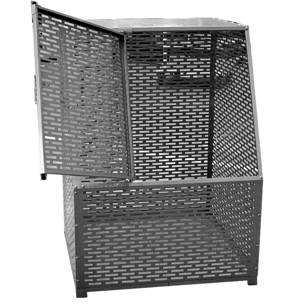 Steel garbage station IZAKI (capacity approx. 855ℓ, approx. 19 45L garbage bags)