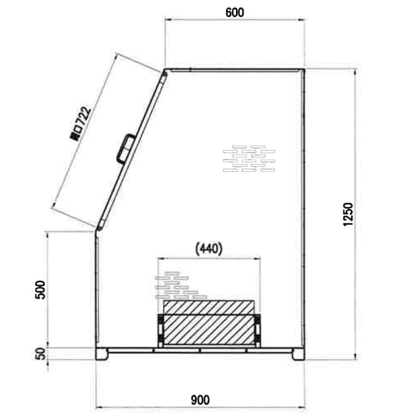 Steel garbage station IZAKI (capacity approx. 855ℓ, approx. 19 45L garbage bags)
