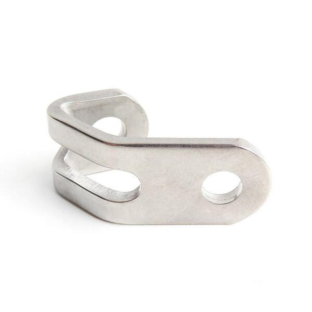 Fall-off prevention metal fittings for leg tie traps (tie metal fittings)