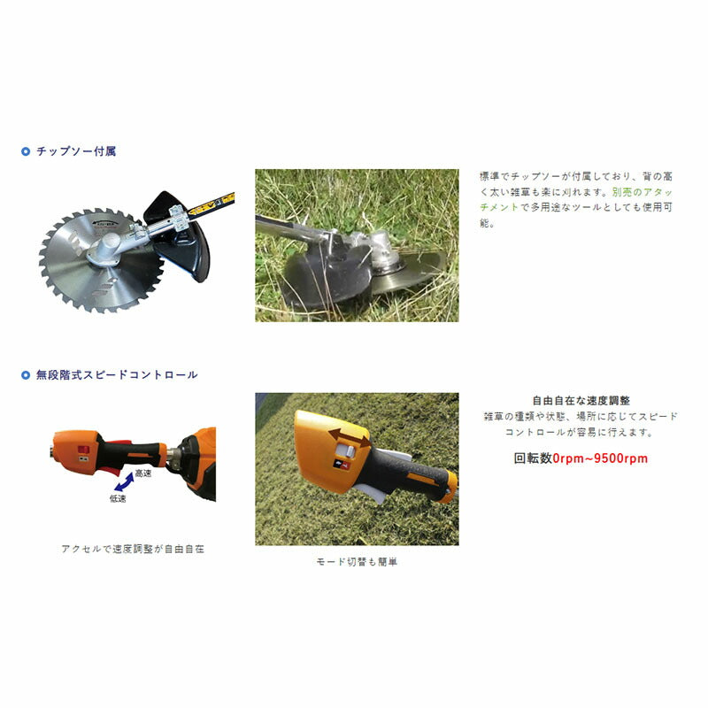 刈払機elex ループハンドル 4.0Ahバッテリー BBH800L-401 アイデック