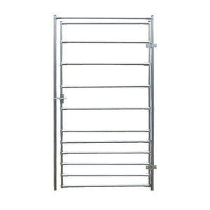 Prefabricated steel pipe door set for protective fences and nets