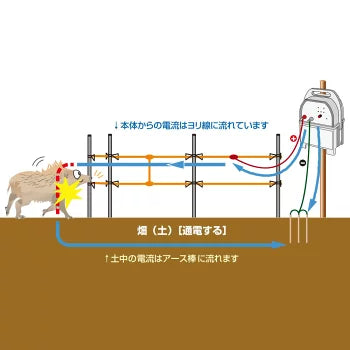 【750m×3段張】アポロ 電気柵 HP-6K 小動物対策