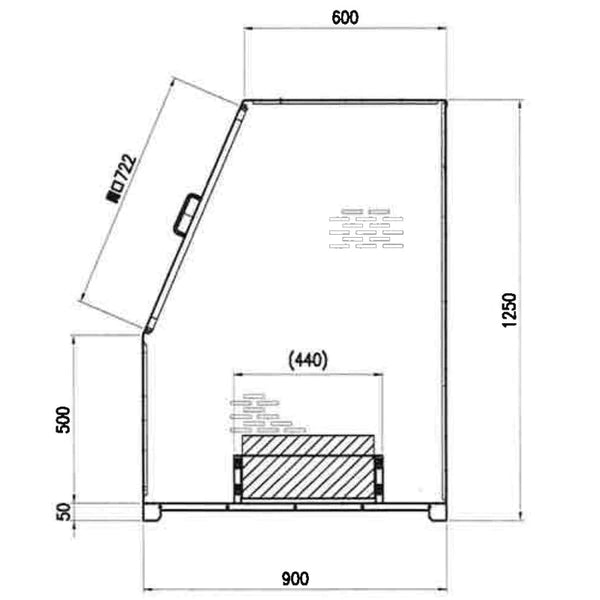 Steel garbage station IZAKI (capacity approx. 1710ℓ, 45L garbage bags approx. 38 bags) 