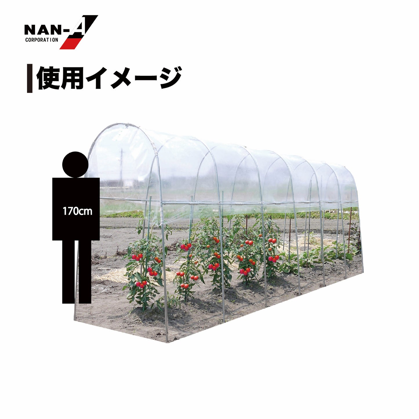 4984665309646 雨よけハウス 1畝用 AM1253型（W:1200 × D:5300 × T:2190mm）